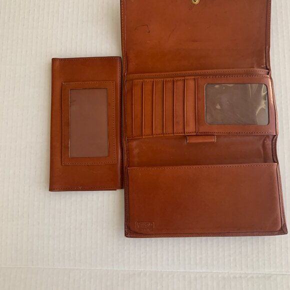 Vtg Dooney & Bourke All Weather Leather Pebbled Checkbook Wallet Coin purse - Picture 9 of 13